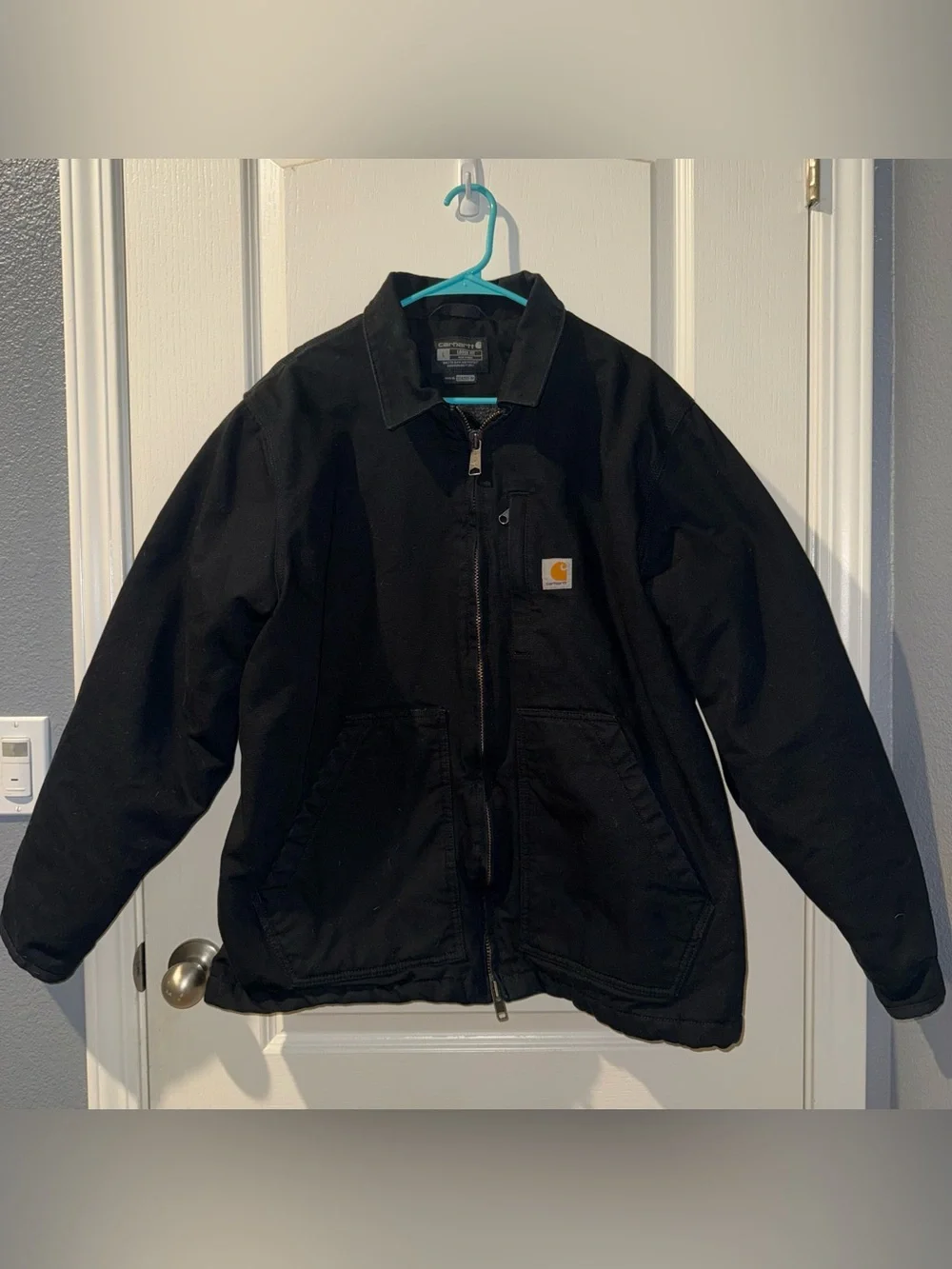 Carhartt Black Loose Fit Jacket with Logo Label